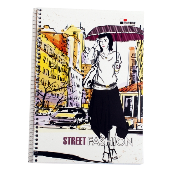 图片 كشكول جامعي سلك 100 ورقة مربعات غلاف ناعم 17 × 24.5 سم منترا