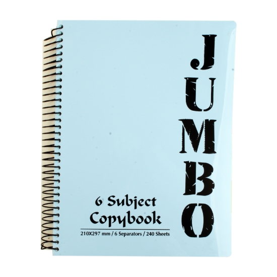 Picture of University notebook Siyas Jumbo wire 240 Sheets 6 Dividers 21 x 29.7cm, Mintra