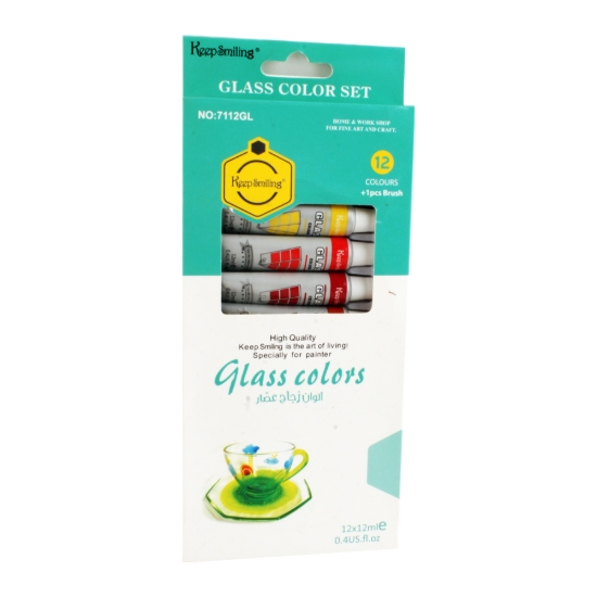 Bild von Glasfarben 12 Farb-Tuben 12ml Keep Smiling Modell 7112GL
