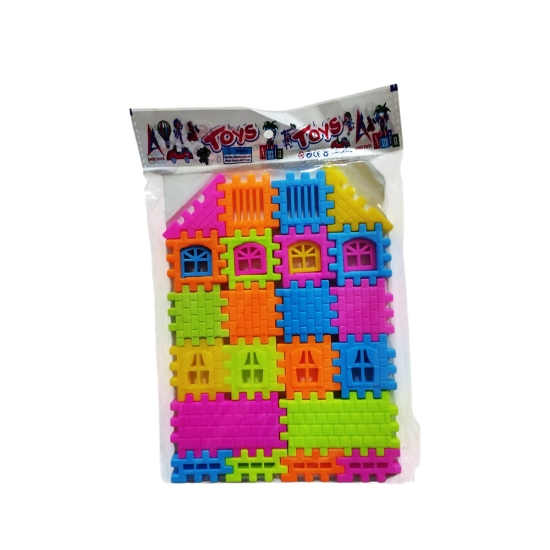 图片 小拼图装在袋中 – 房子形状