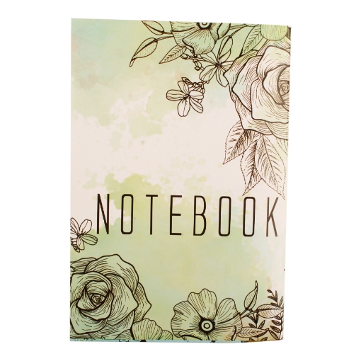 Picture of University or School Notebook Ruled pin, 100 sheets - green rose shape - A4 cushion cover Extra Line