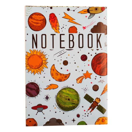 Bild von كشكول جامعي دبوس مسطر صفحة وصفحة شكل كوكب فضاء غلاف كوشيه 100 ورقة A4 اكسترا لاين