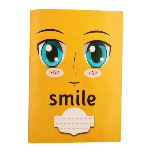 Picture of Extra Line School Notebook 16 x 22.5 - English 100 Sheets - Smile Shape - Cushion Cover