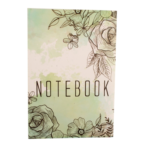 Picture of University Notebook Pin 60 sheets lined Page and Page – green flowers Shape- cushion cover A4 Extra Line