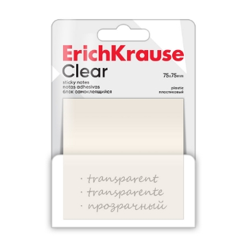 Show details for Erich Krause Sticky Notes - Plastic Transparent 75x75mm 50 Sheets - Model 61636 Picture of Erich Krause Sticky Notes - Plastic Transparent 75x75mm 50 Sheets - Model 61636