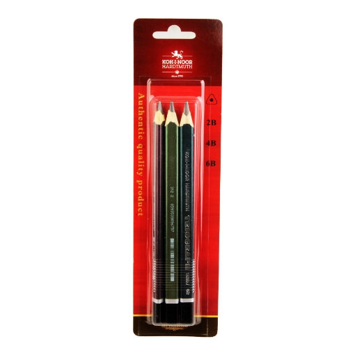 Picture of Koh-I-Noor Set of 3 Jumbo Pencils Triangular 2B-4B-6B Grades