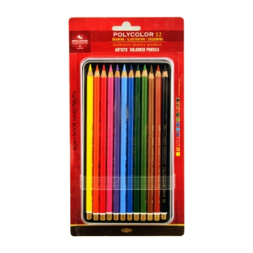 显示明细 Koh-I-Noor 艺术家专用 Polycolor 木质彩色铅笔套装 - 12 色 图片 Koh-I-Noor 艺术家专用 Polycolor 木质彩色铅笔套装 - 12 色