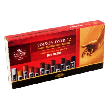 Show details for Toison D'Or Soft Pastel Set 12 Brown Shades - Round - Koh-I-Noor Model 8522 B Picture of Toison D'Or Soft Pastel Set 12 Brown Shades - Round - Koh-I-Noor Model 8522 B