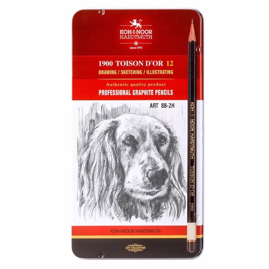 Picture of Koh-I-Noor Art 12-Piece Hexagonal Pencil Set - Grades 8B to 2H - Model 1912