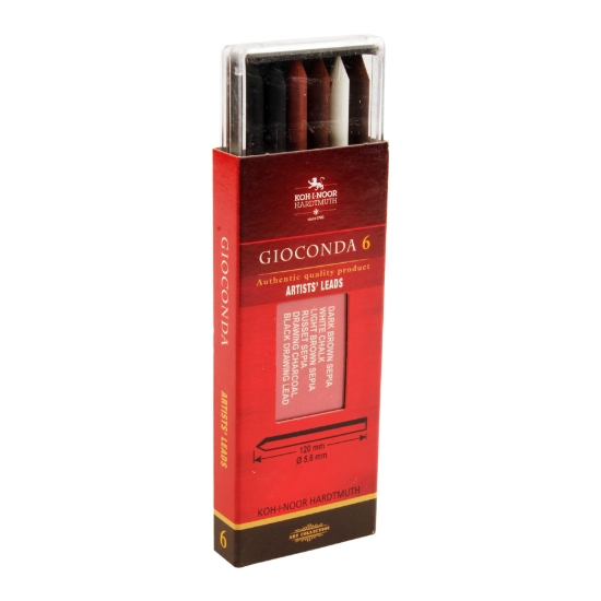 Picture of طقم قلم فحم جيوكوندا بني درجات - 6 قطعة 5.6 ملم - كوهينور