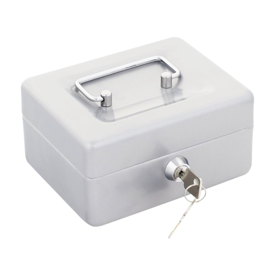 图片 ProWay 金属现金箱 8 英寸 灰色 - 型号 C-200M