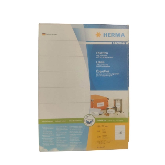 Image de استيكر كمبيوتر هيرما 100 فرخ 1600 استيكر 3.7 × 10.5 سم / 16 A4 موديل 8708