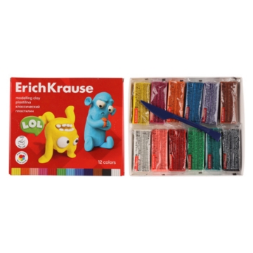 显示明细 Erich Krause Jolly Friends 彩色粘土带造型工具 - 12 块, 216 克 - 型号 61347 图片 Erich Krause Jolly Friends 彩色粘土带造型工具 - 12 块, 216 克 - 型号 61347