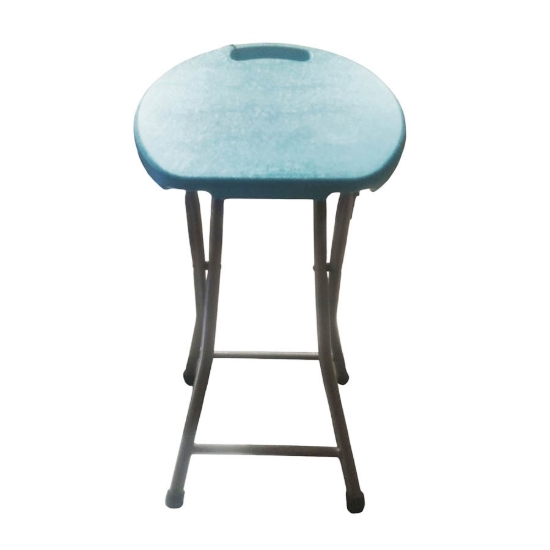 Imagen de Silla Redonda de Plástico Turquesa con Estructura Metálica Plegable 32*71 cm - Mintra 07813