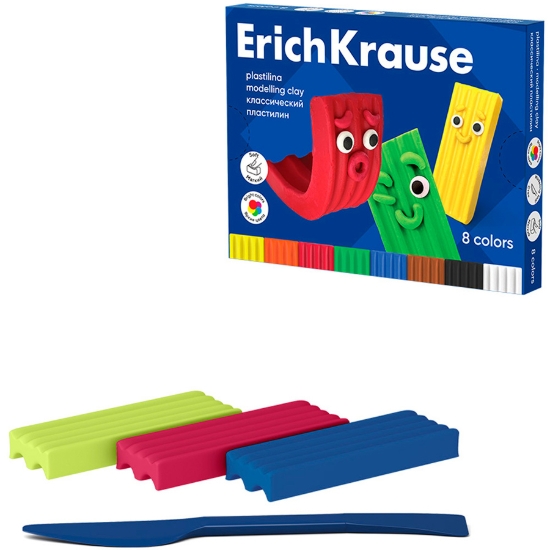 Picture of Color Friends Colored Clay with Molding Tool – 8 Pieces 120g – Erich Krause Model 61339