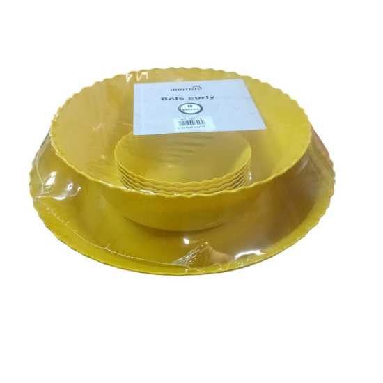 图片 三件套卷边圆形黄色碗 尺寸 - Mintra 6557