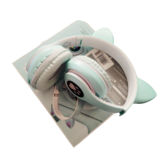 Picture of Headphones cat ear, gaming stereo with LED Lights Noise cancelling Bluetooth multicolor by Kendex Model KX2842