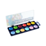 Picture of علبة ألوان مياه بلاستيك 12 لون باستيل وفسفوري + فرشاة - اريك كراوس موديل 61364