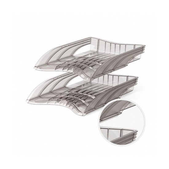Imagen de Bandeja de documentos color ahumado de plástico Erich Krause S-WINg - Modelo EK 46045