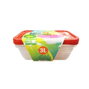 Agrandir l'image de Ensemble de 3 Contenants Rectangulaires pour Aliments 3 Litres - 5507 Image de Ensemble de 3 Contenants Rectangulaires pour Aliments 3 Litres - 5507