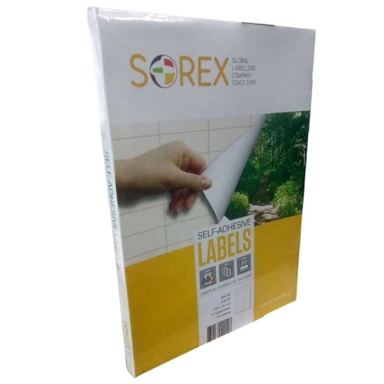 Picture of SOREX White Computer Stickers 100 Sheets - Size 35×105 mm 16/A4