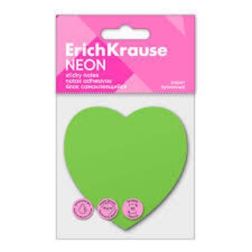 Show details for Erich Krause Sticky Notes Neon Green Heart Shape 50 Sheets Model 61726 Picture of Erich Krause Sticky Notes Neon Green Heart Shape 50 Sheets Model 61726