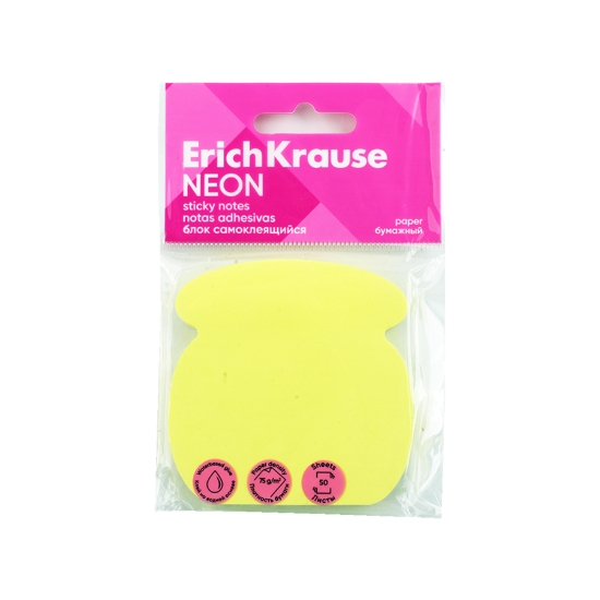 Picture of Erich Krause Post-it - Neon Yellow Phone Shape - 50 Sheets - Model 61728