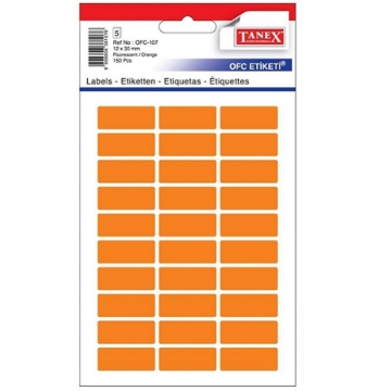 Show details for Orange Office labels, 5 Sheets A5, 30 Rectangles\ Sheet 17 x 12 mm - Tanex OFC-107 Picture of Orange Office labels, 5 Sheets A5, 30 Rectangles\ Sheet 17 x 12 mm - Tanex OFC-107