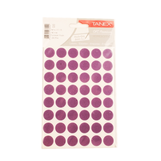 Picture of HANDWRITING LABEL TANEX VIOLET ROUNDED 16 MM 5 SHEETS A5 / 48 - MODEL OFC-130