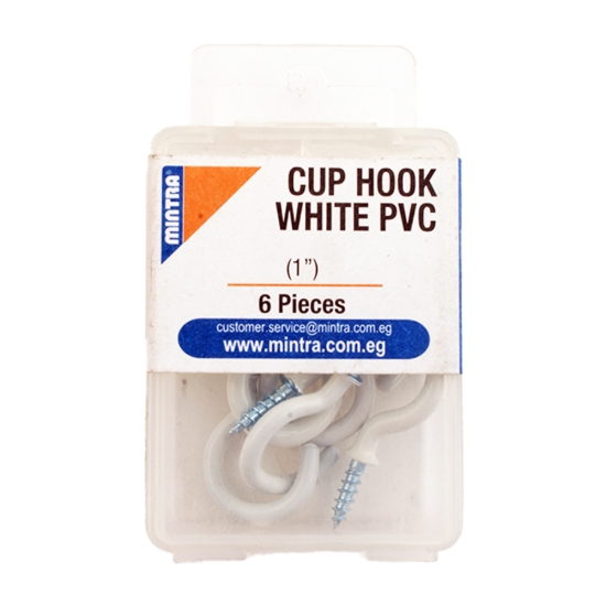 Picture of Plastic Coated Metal Cup Hook, White Color Size 1 – 94485