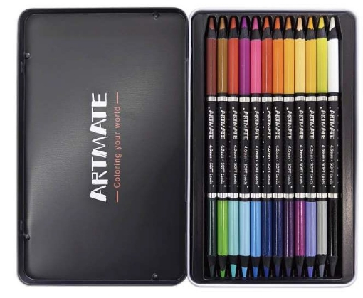 Imagen de Lápices de colores redondos Acmeliae – 12 lápices con 24 colores – Modelo 43076