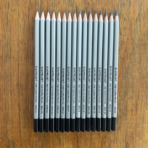 Picture of Acmeliae Hexagonal Pencil Set – 16 Pencils in Carton Box (Grades from 6H to 8B) – Model 43800