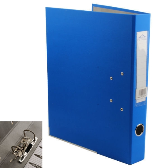 Image de Porte-documents (Classer) 4 cm Couleur Bleue, Carton, Taille Flosscap, avec Machine Métallique Fixe et Porte-Cartes - Bernasos
