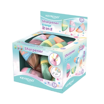 Show details for Keyroad Orange Plastic Sharpener Pastel Colors – 1-Hole Metal Blade + Eraser – Model KR972538 Picture of Keyroad Orange Plastic Sharpener Pastel Colors – 1-Hole Metal Blade + Eraser – Model KR972538
