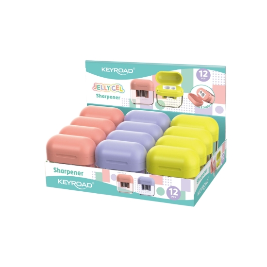 Picture of Keyroad Jelly Gel dual-hole sharpener with container, AirPods shape – model KR973104