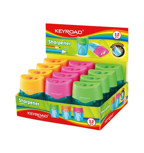 Picture of Keyroad Transparent Sharpener – Dual Hole with Container – Model KR972388
