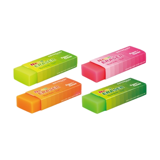 Picture of Keyroad Large Eraser - Fluorescent Colors - Super Clean - Model KR971842