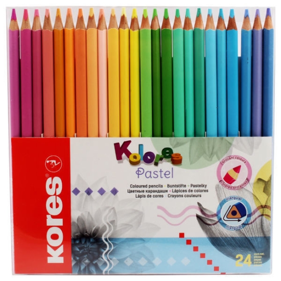 Image de Crayons en bois, 24 pièces, Modèle Pastel Kores 93321