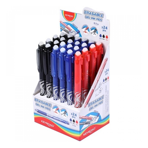 Image de Stylo gel noir Keyroad avec gomme 0,7 mm - Effaçable - Modèle KR972583