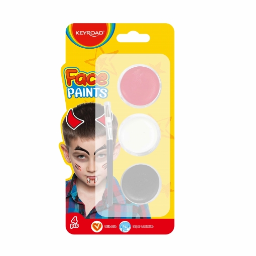 Picture of Keyroad Face Paint - Card with 3 Colors + Brush - Model KR972892