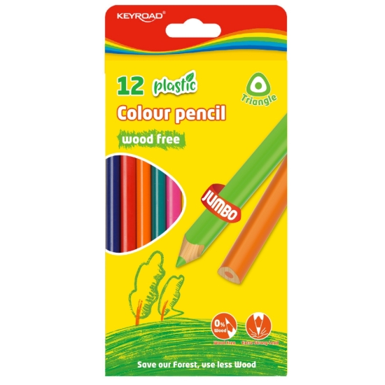 Picture of ألوان كى رود مثلثه 12 لون جامبو - جسم بلاستيك - موديل KR972396