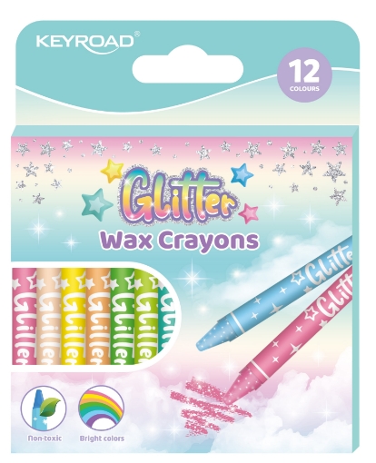 Picture of Keyroad Glitter Wax Crayons 12 Shiny Colors - Model KR972741