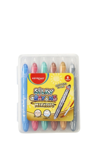 Picture of Keyroad Metallic Wax Crayons - 6 Colors Plastic Box - Model KR972942