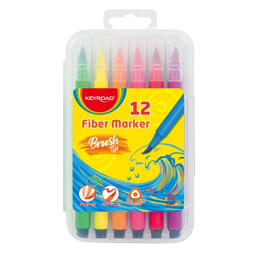 Picture of Keyroad Brush Tip Markers - 12 Triangular Colors - Model KR972523