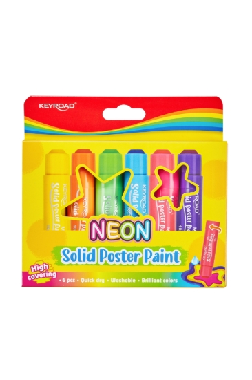 Bild von Keyroad Neon Plakatfarben - 6 Auswaschbare Schnell Trocknende Farben - Modell KR972649