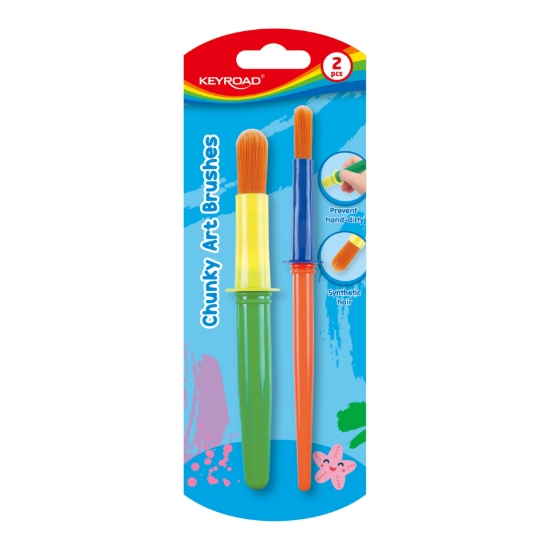 Picture of Keyroad Paint Brush - 2 Pieces on Card, Assorted Sizes - Model KR973086