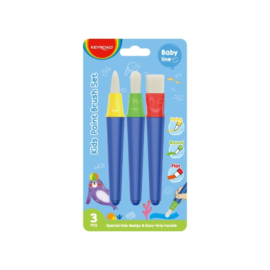 Bild von Keyroad Malpinsel - 3 Stück auf Karte, verschiedene Größen - Modell KR972329