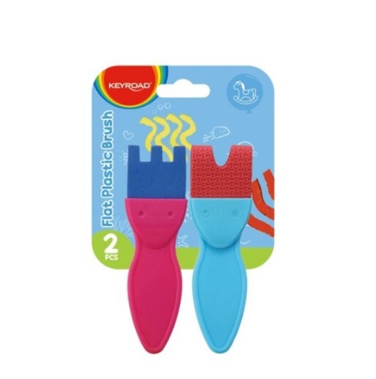 Picture of Keyroad Plastic Brush - Various Shapes for Coloring - Card of 2 Pieces - Model KR972315