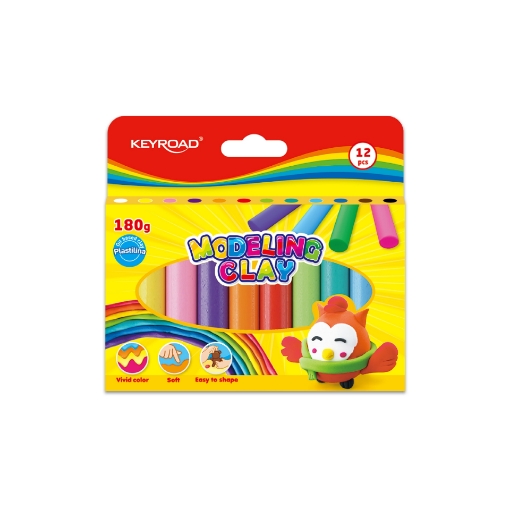 Bild von Keyroad Farbige Knetmasse – 180g Schachtel mit 12 Stangen – Modell KR971796