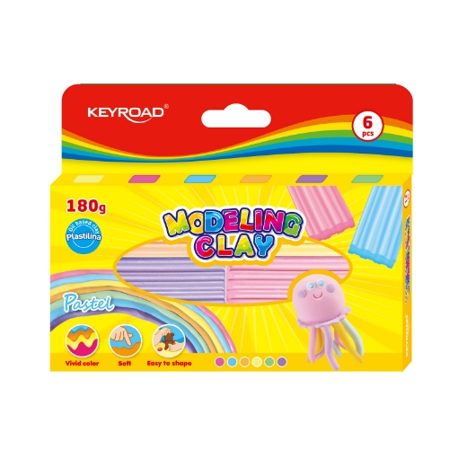 Bild von Keyroad Pastellfarbene Knetmasse – 180g Schachtel mit 12 Stangen – Modell KR972525